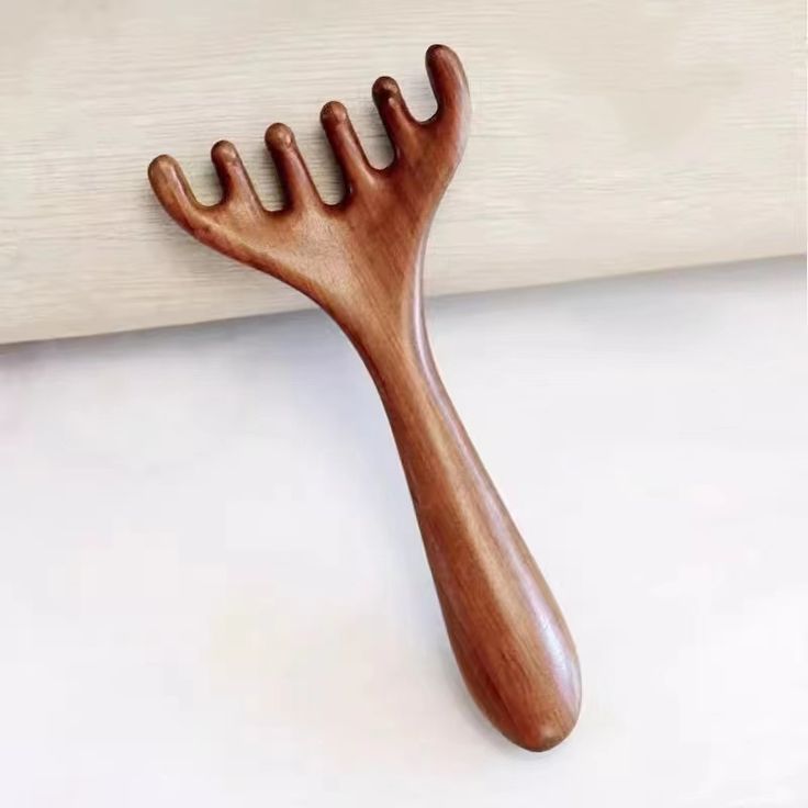 Wooden Comb 6 Claw Scalp Massager